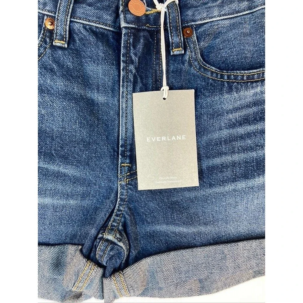 EVERLANE WOMENS SIZE 24 JEAN CUFF HEM SHORTS NWT